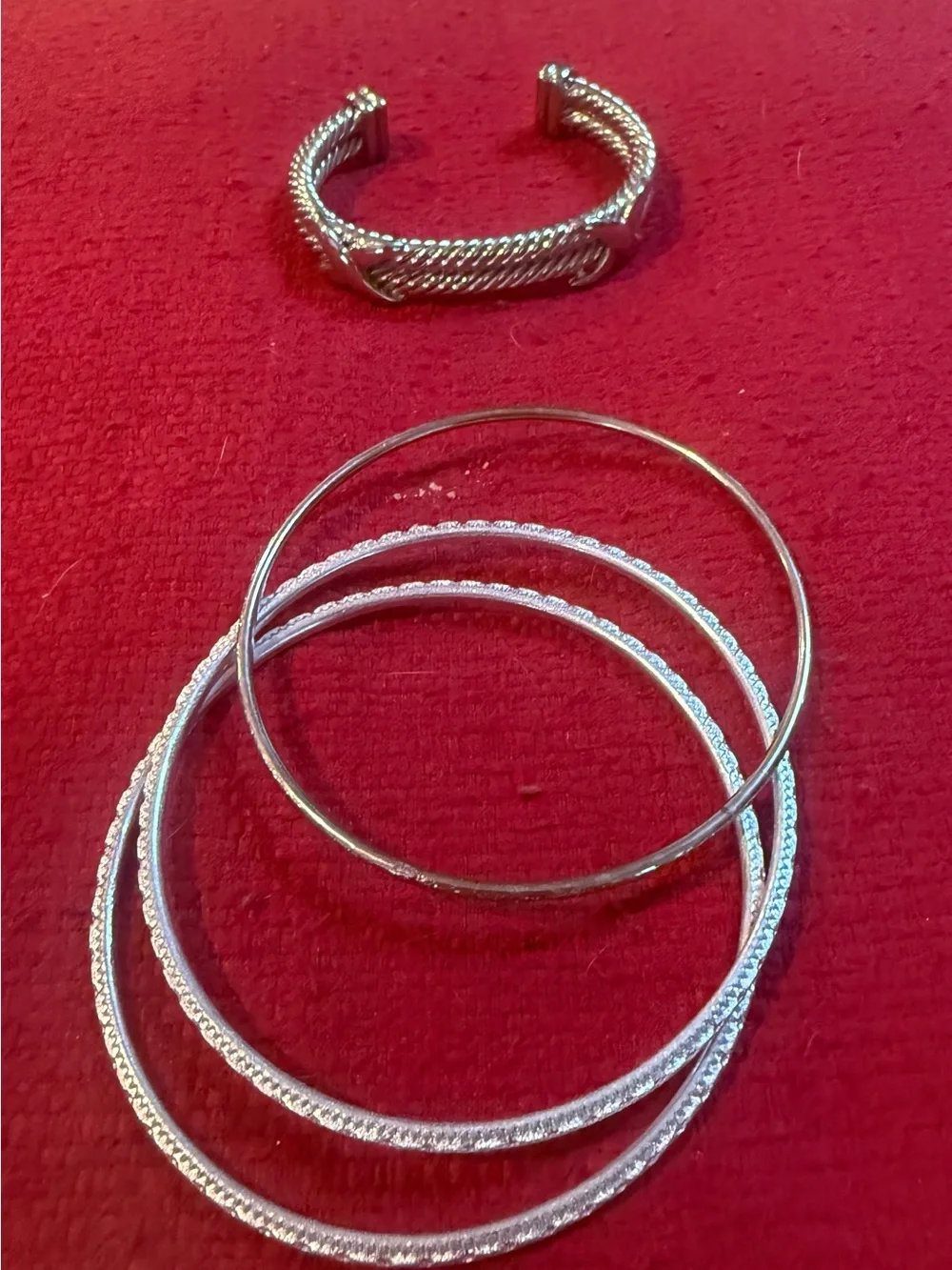 Vintage Silver-Tone Bangle & Cuff Bracelet Lot – 17 Piece Costume Jewelry Bundle